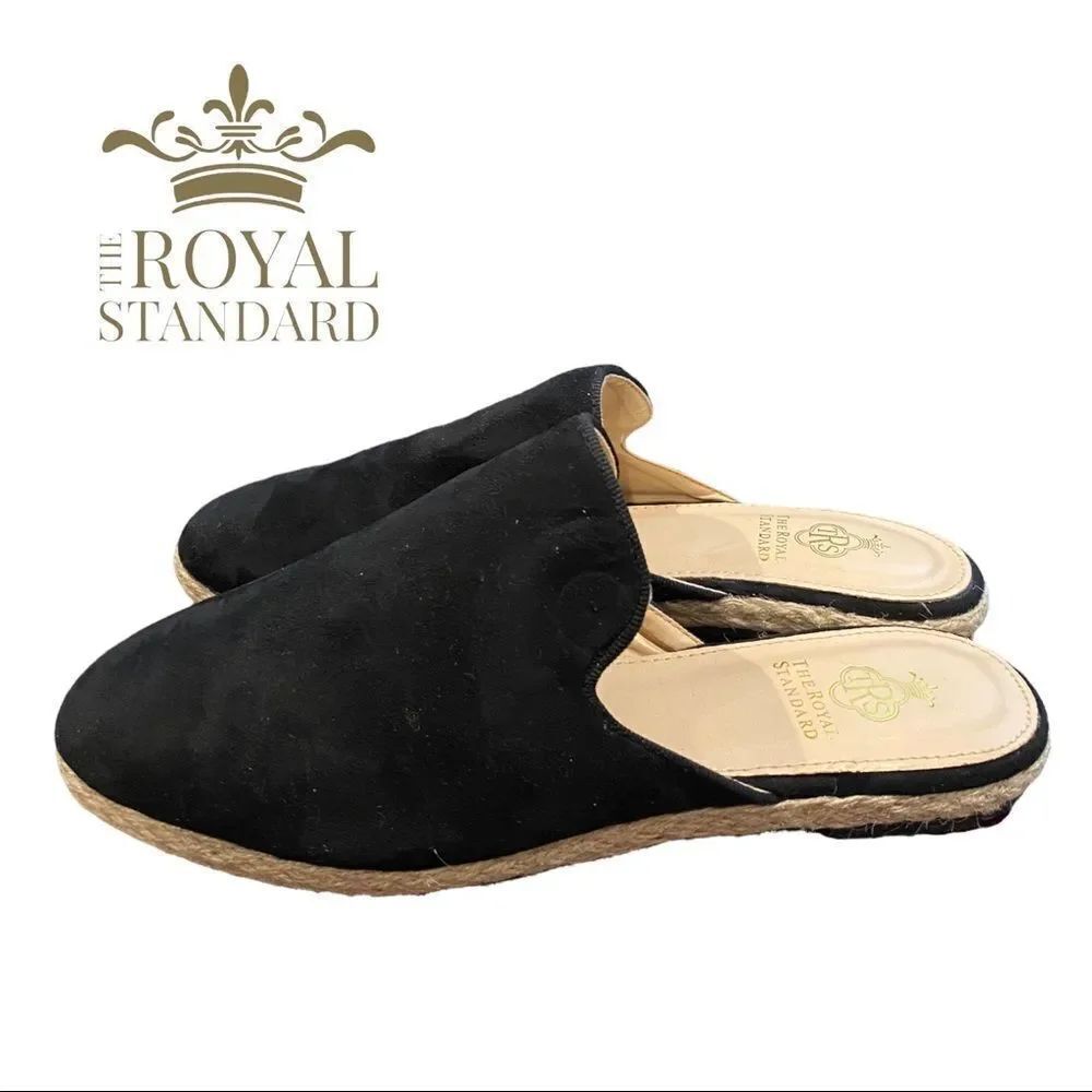 The Royal Standard Women's Wellington Black Suede Slide Mules 7